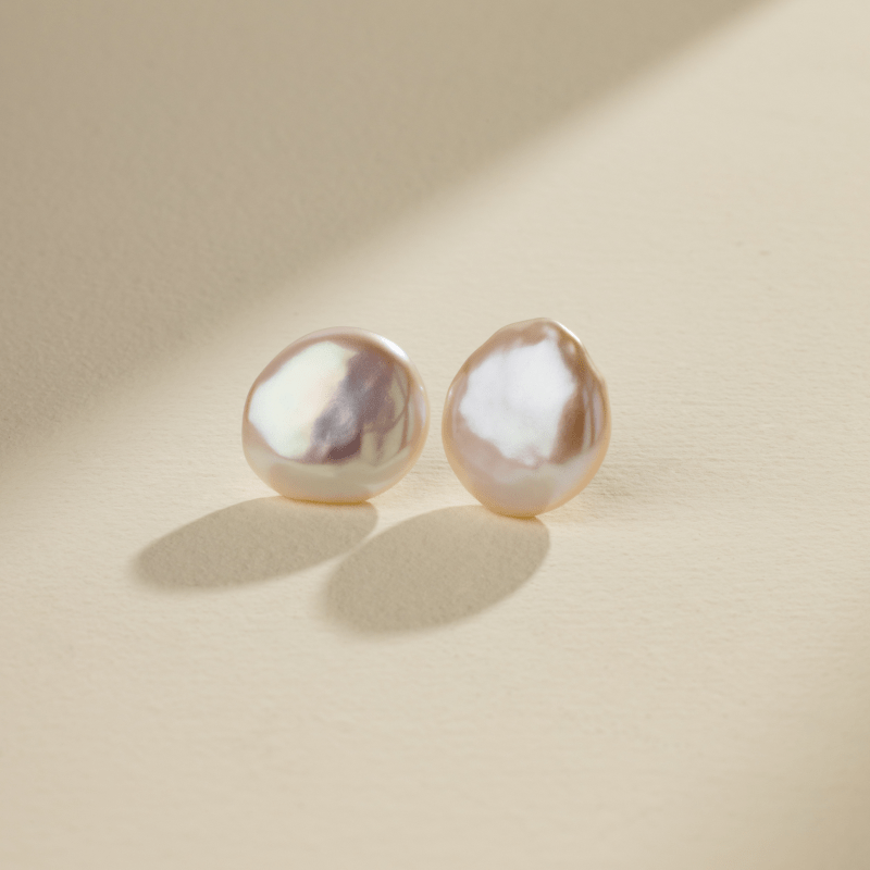 Freshwater Pearl 925 Sterling Silver Flower Base Studs Earrings - HELAS Jewelry