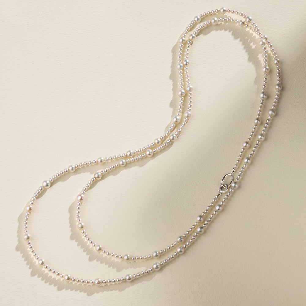 Freshwater Pearl 925 Sterling Silver Graduated Strand Necklace - HELAS Jewelry