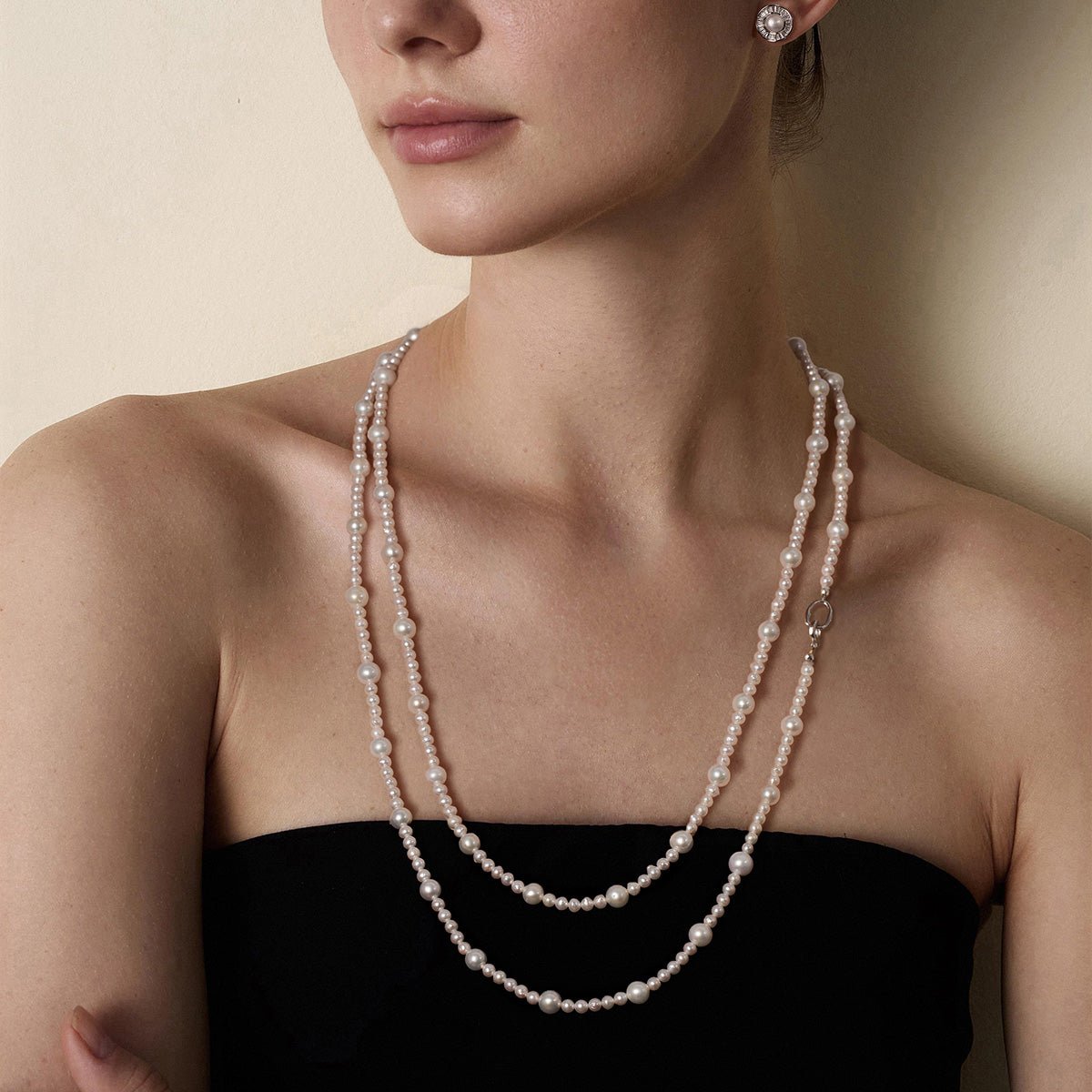 Freshwater Pearl 925 Sterling Silver Graduated Strand Necklace - HELAS Jewelry