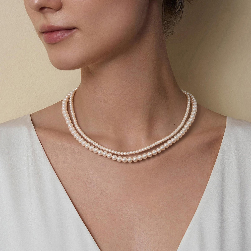 Freshwater Pearl 925 Sterling Silver Removable Double Strands Necklace - HELAS Jewelry