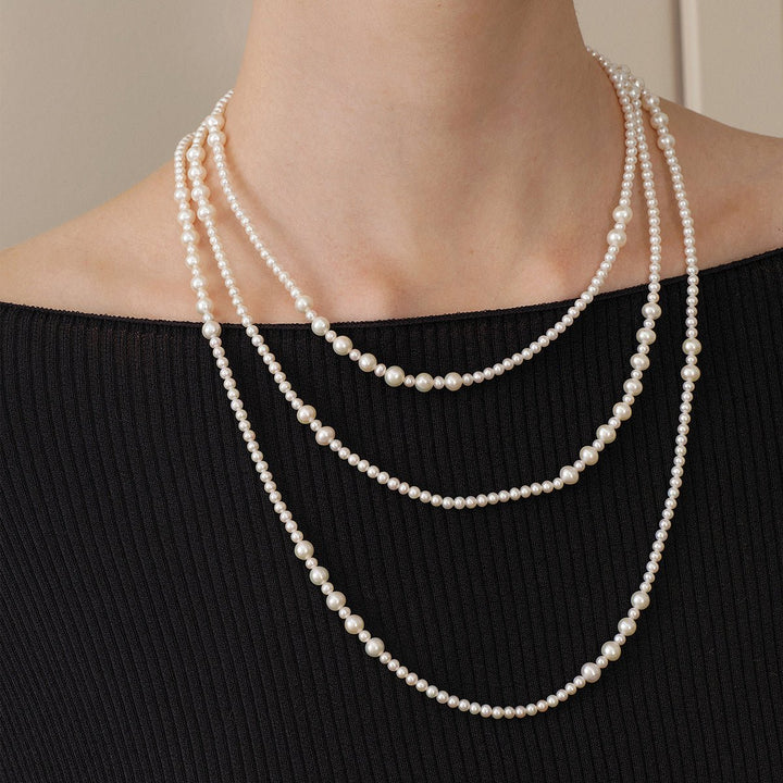 Freshwater Pearl Dewdrop Extra - Long Strand Necklace - HELAS Jewelry