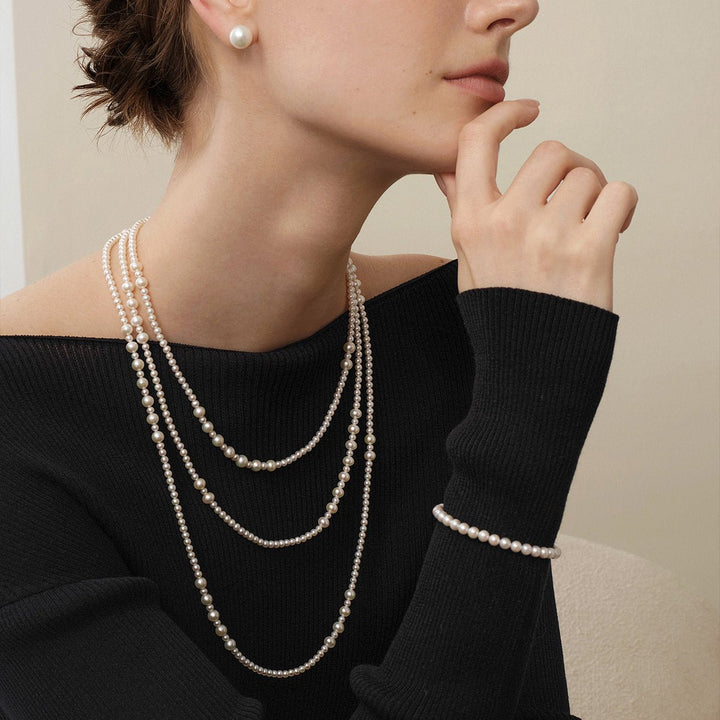 Freshwater Pearl Dewdrop Extra - Long Strand Necklace - HELAS Jewelry