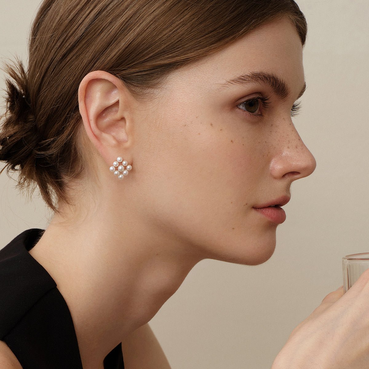 Freshwater Pearls 14K Gold Cube Studs Earrings - HELAS Jewelry