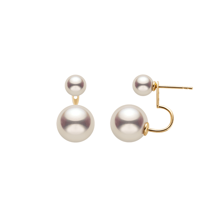 Freshwater Pearls 14K Gold Fashion Double Modular Earrings - HELAS Jewelry