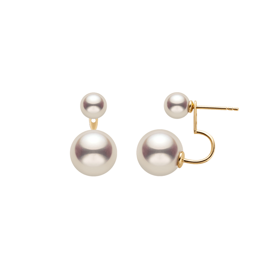 Freshwater Pearls 14K Gold Fashion Double Modular Earrings - HELAS Jewelry