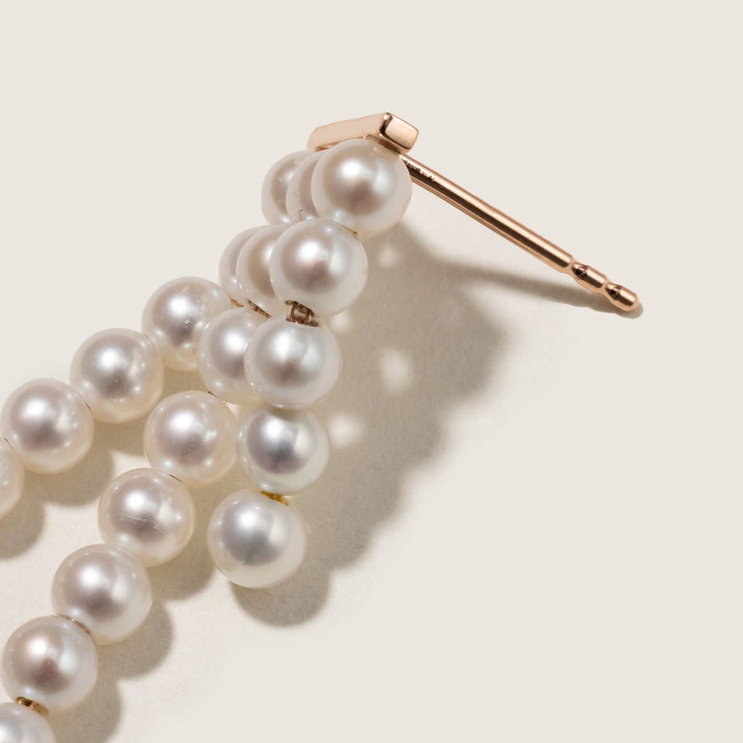 Freshwater Pearls 14K Gold Geometric Waterfall Earrings - HELAS Jewelry