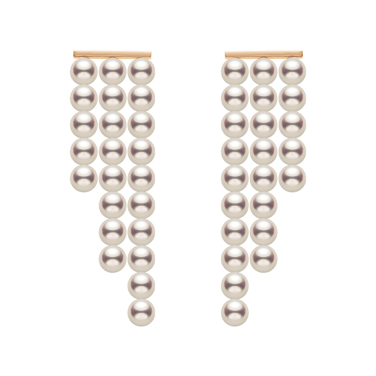 Freshwater Pearls 14K Gold Geometric Waterfall Earrings - HELAS Jewelry