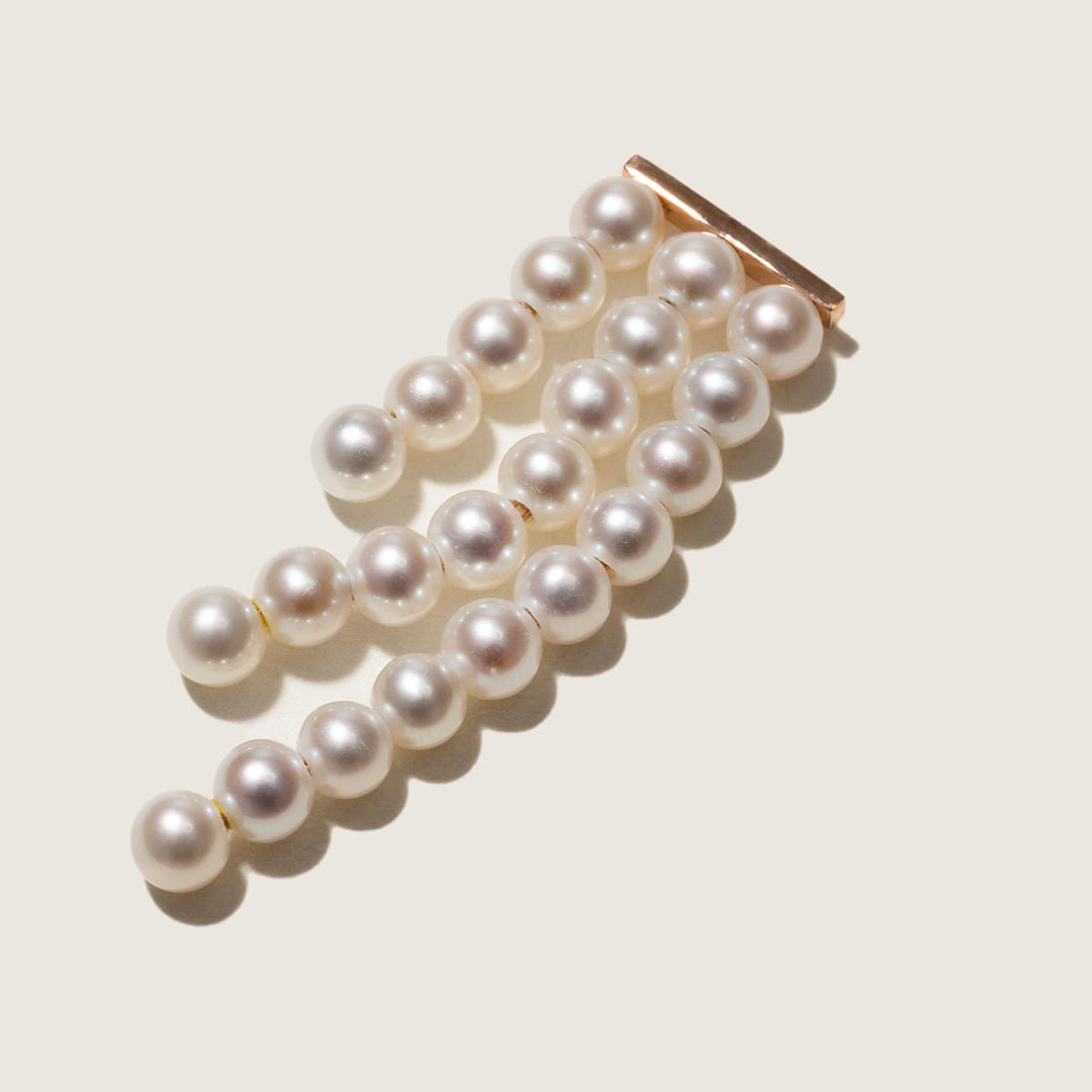 Freshwater Pearls 14K Gold Geometric Waterfall Earrings - HELAS Jewelry