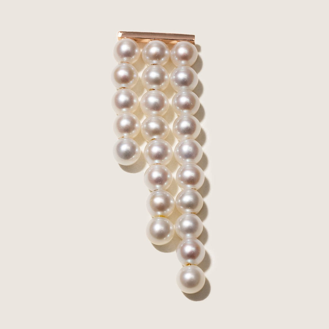 Freshwater Pearls 14K Gold Geometric Waterfall Earrings - HELAS Jewelry