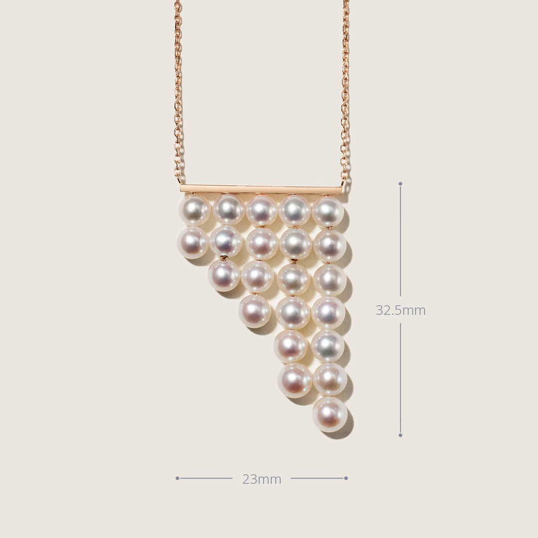 Freshwater Pearls 14K Gold Geometric Waterfall Necklace - HELAS Jewelry