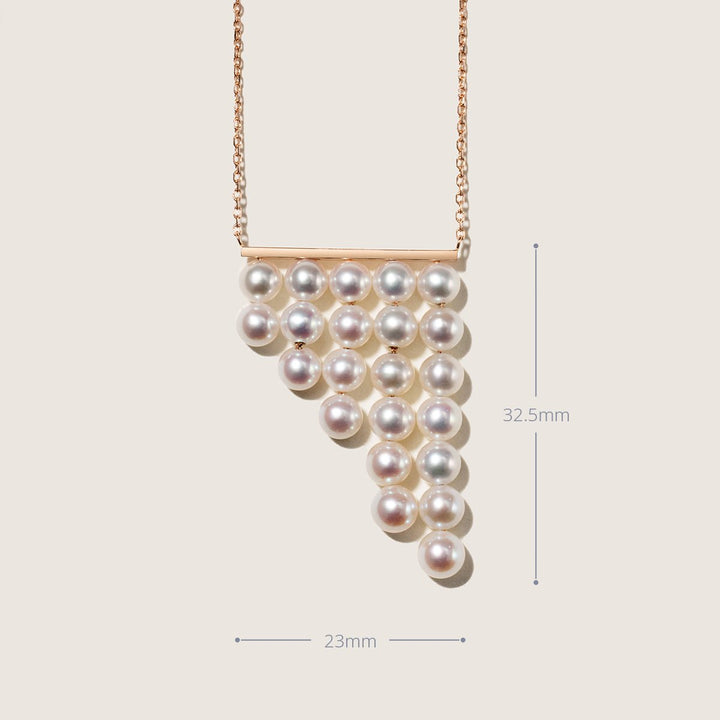 Freshwater Pearls 14K Gold Geometric Waterfall Necklace - HELAS Jewelry