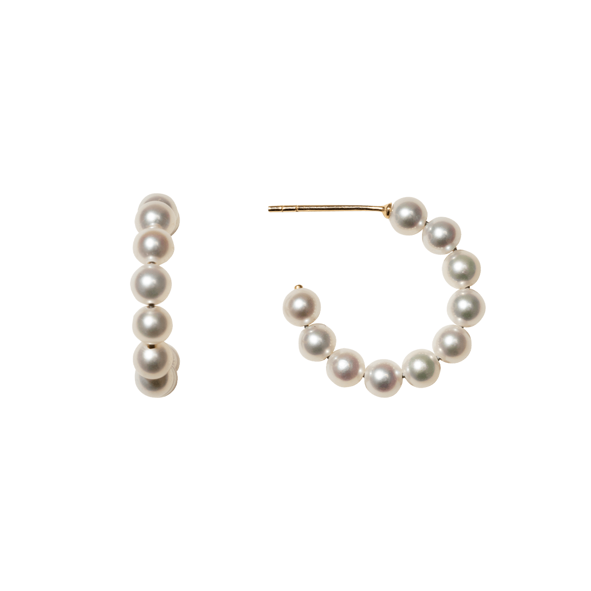 Freshwater Pearls 14K Gold Glance Back Circle Earrings - HELAS Jewelry