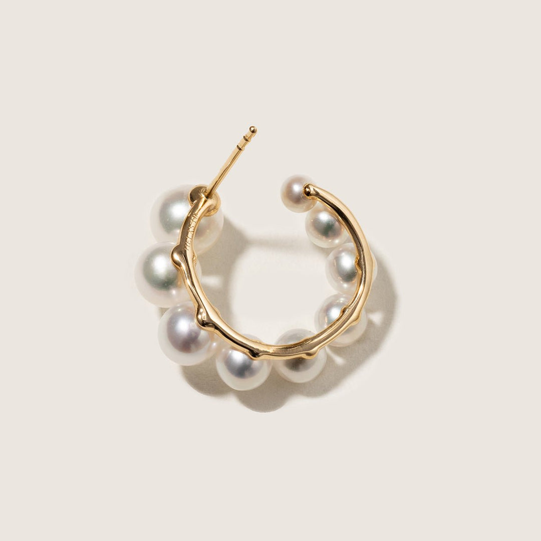 Freshwater Pearls 14K Gold Gradient Arc Earrings - HELAS Jewelry