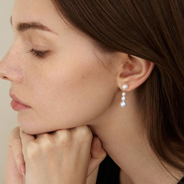 Freshwater Pearls 14K Gold Gradient Breeze Earrings - HELAS Jewelry