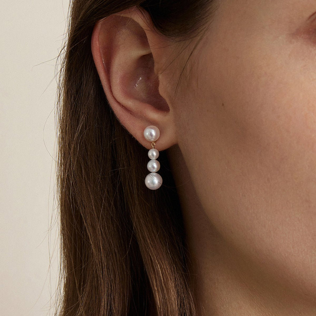 Freshwater Pearls 14K Gold Gradient Breeze Earrings - HELAS Jewelry