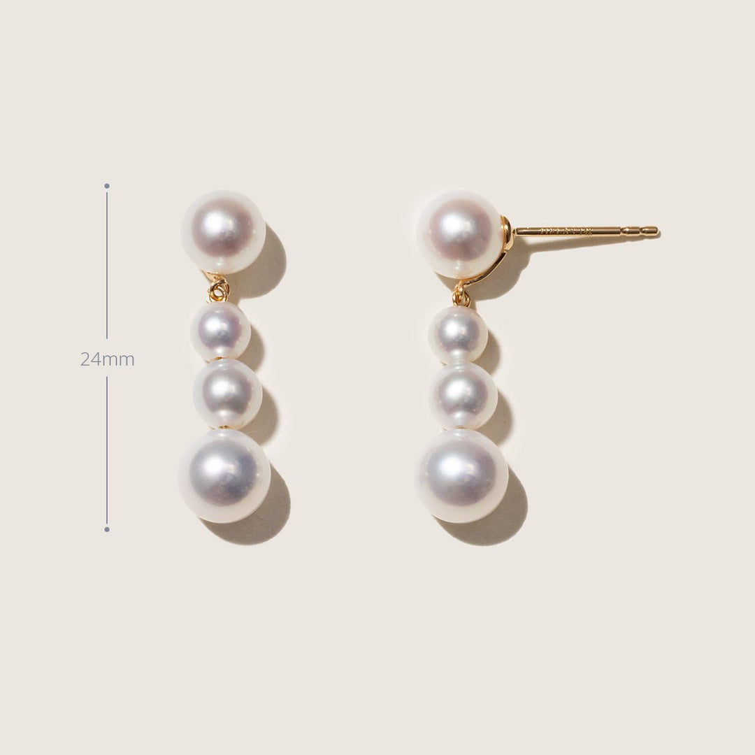 Freshwater Pearls 14K Gold Gradient Breeze Earrings - HELAS Jewelry