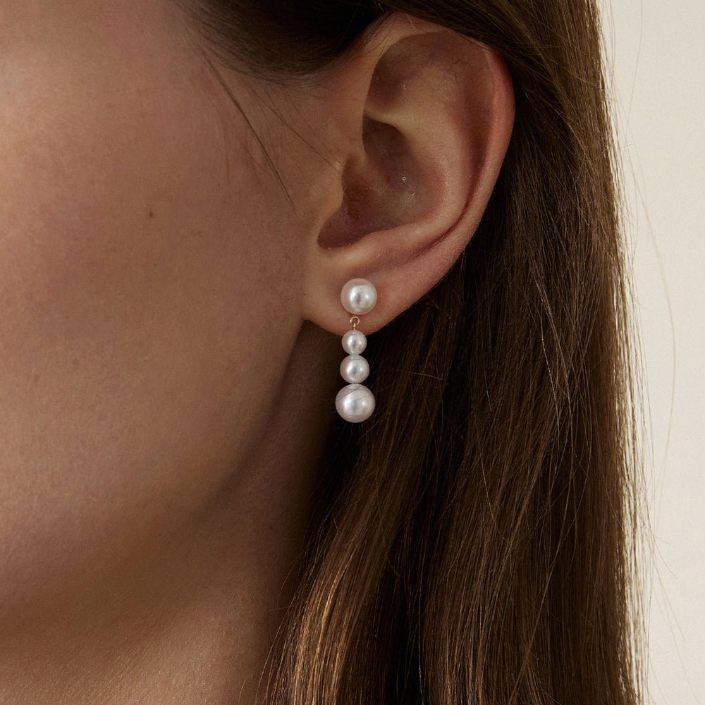 Freshwater Pearls 14K Gold Gradient Breeze Earrings - HELAS Jewelry