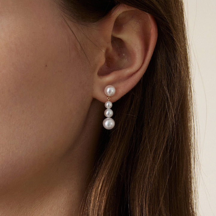 Freshwater Pearls 14K Gold Gradient Breeze Earrings - HELAS Jewelry