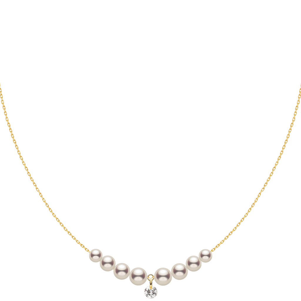 Freshwater Pearls 14K Gold Lab-Grown Diamonds Smiling Drop