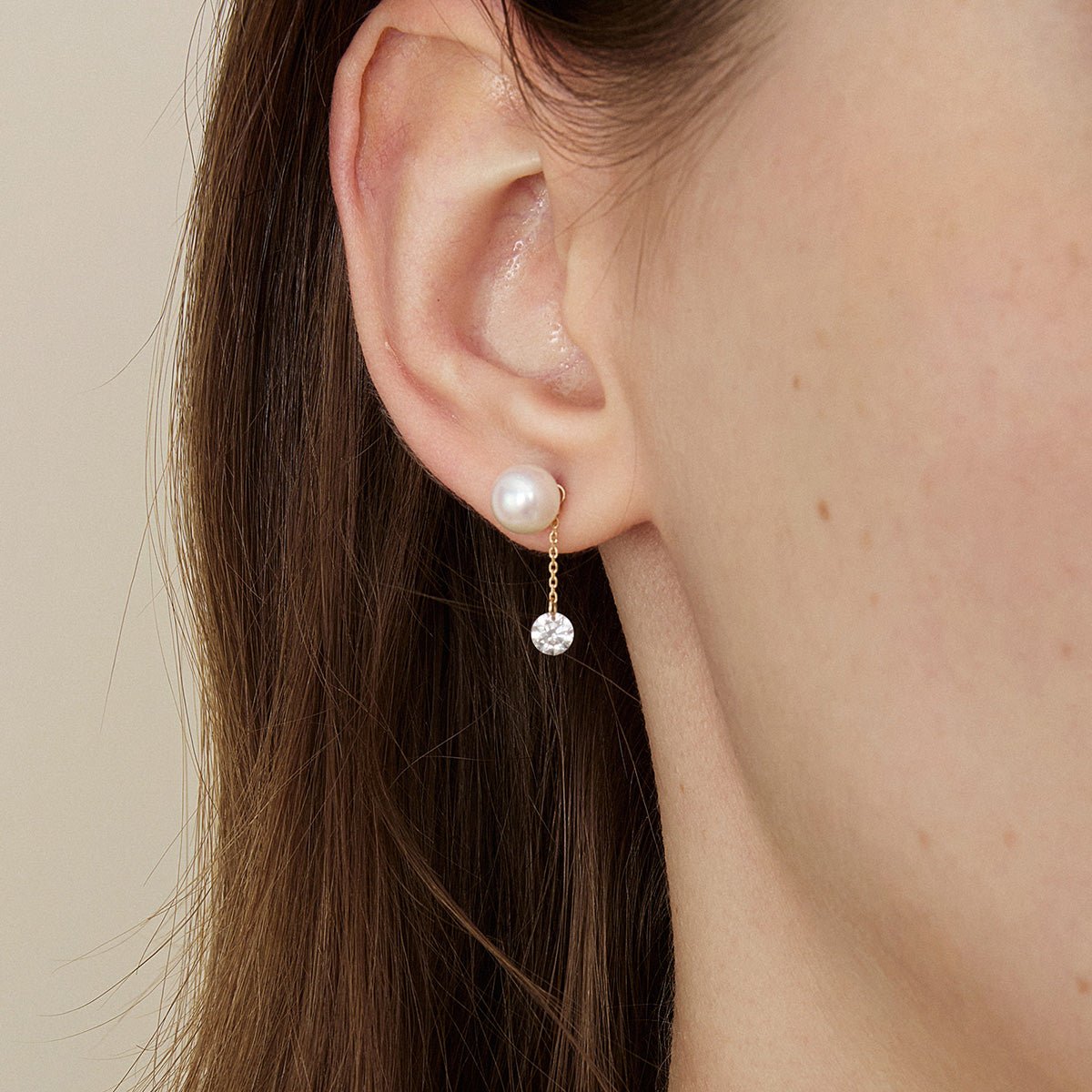Freshwater Pearls 14K Gold Lab - Grown Diamonds Flicker Modular Earrings - HELAS Jewelry