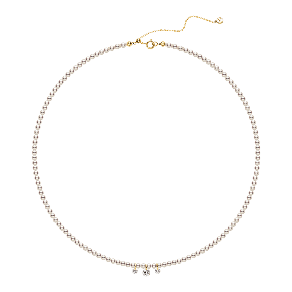 Freshwater Pearls 14K Gold Lab-Grown Diamonds Flicker Strand