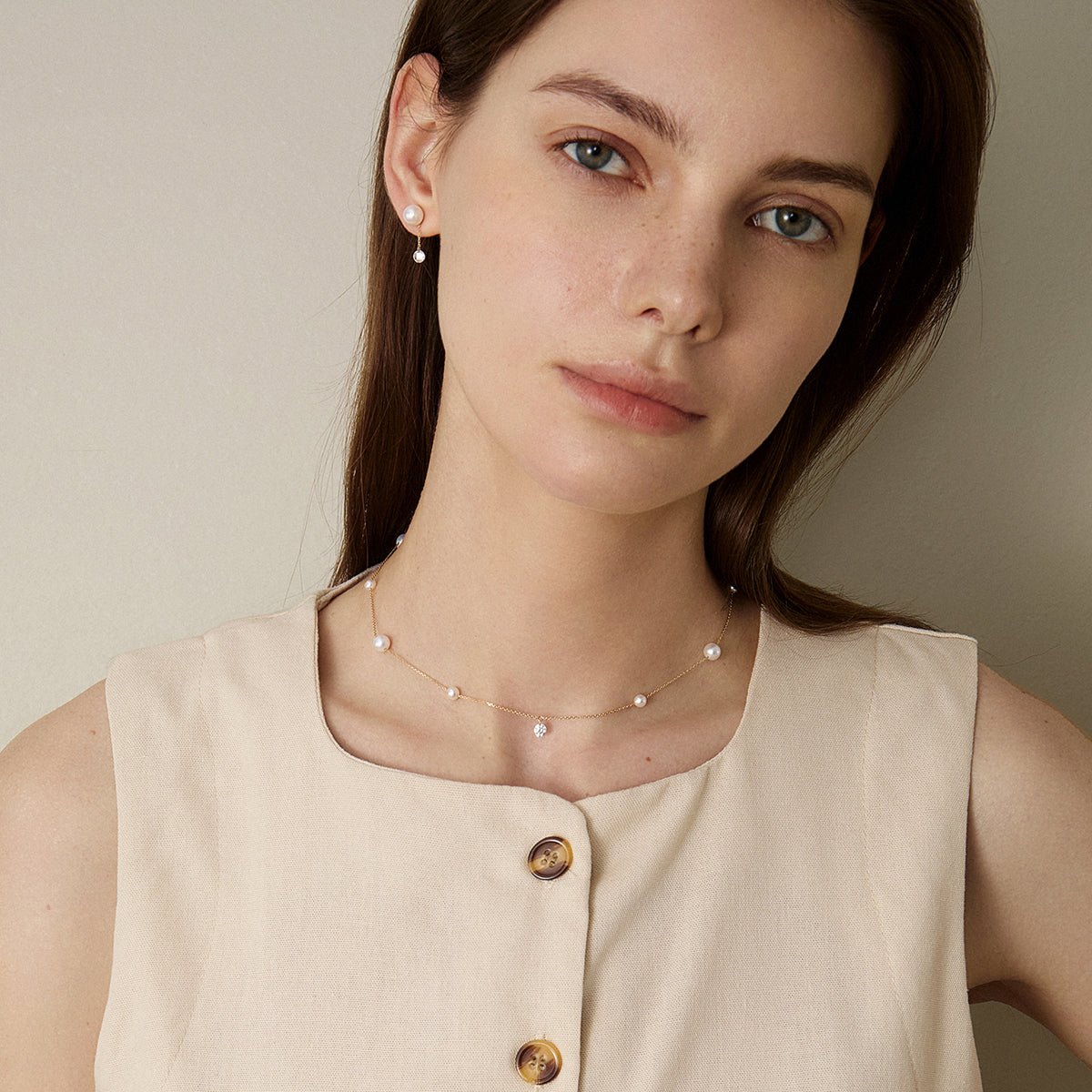 Freshwater Pearls 14K Gold Lab-Grown Diamonds Hidden Glint