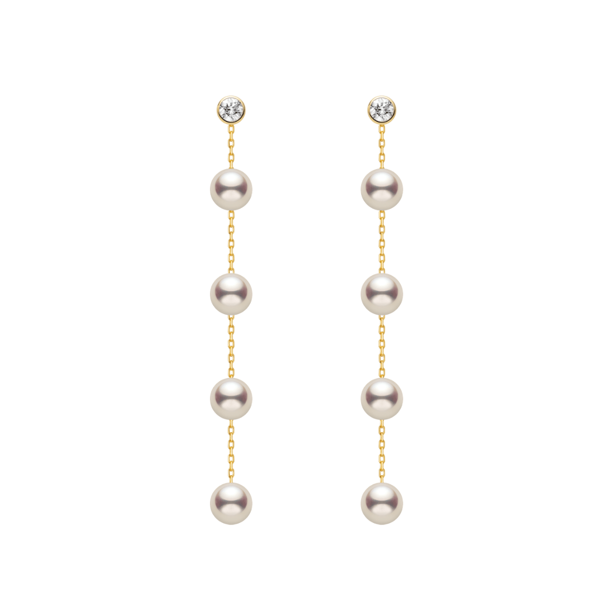 Freshwater Pearls 14K Gold Lab - Grown Diamonds Raindrop Modular Earrings - HELAS Jewelry