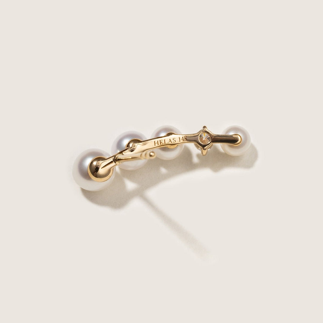 Freshwater Pearls 14K Gold Lab - Grown Diamonds Sudden Spark Earrings - HELAS Jewelry