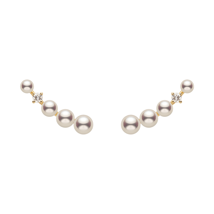 Freshwater Pearls 14K Gold Lab - Grown Diamonds Sudden Spark Earrings - HELAS Jewelry