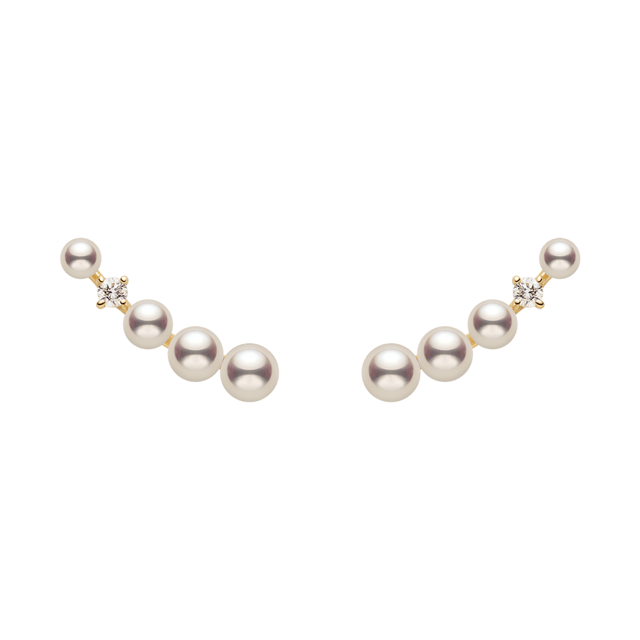 Freshwater Pearls 14K Gold Lab - Grown Diamonds Sudden Spark Earrings - HELAS Jewelry