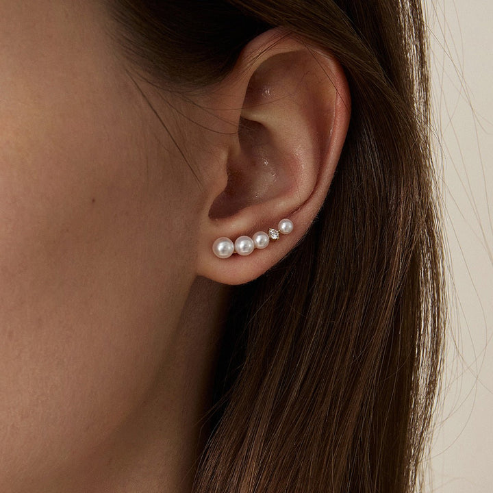 Freshwater Pearls 14K Gold Lab - Grown Diamonds Sudden Spark Earrings - HELAS Jewelry