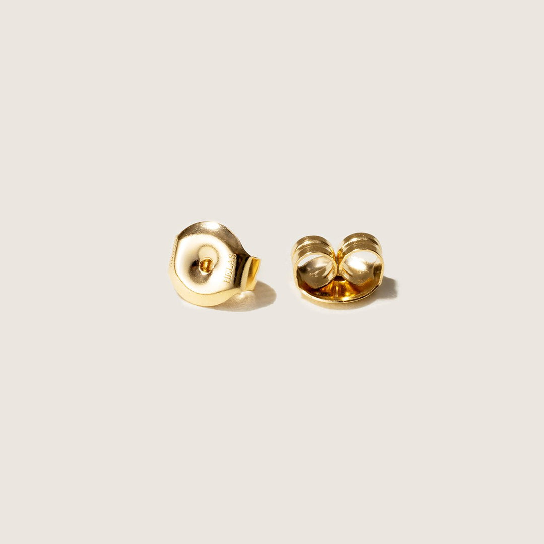 Freshwater Pearls 14K Gold Ribbon H Studs Earrings - HELAS Jewelry