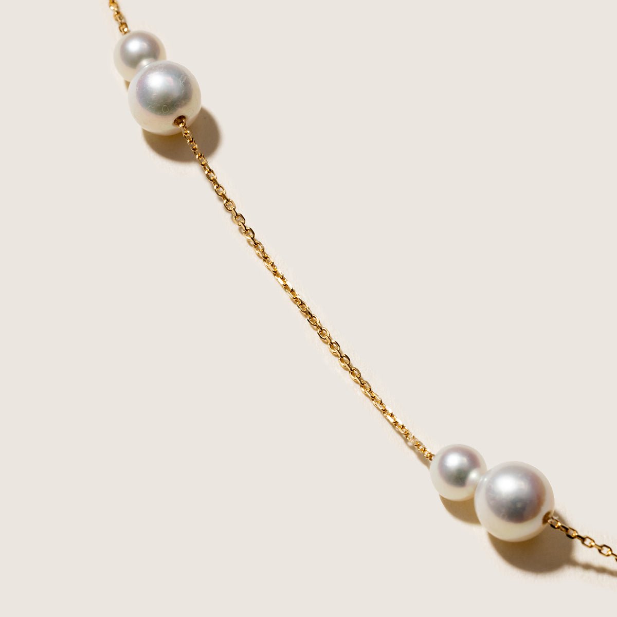 Freshwater Pearls 14K Gold Tiny & Grand Necklace - HELAS Jewelry