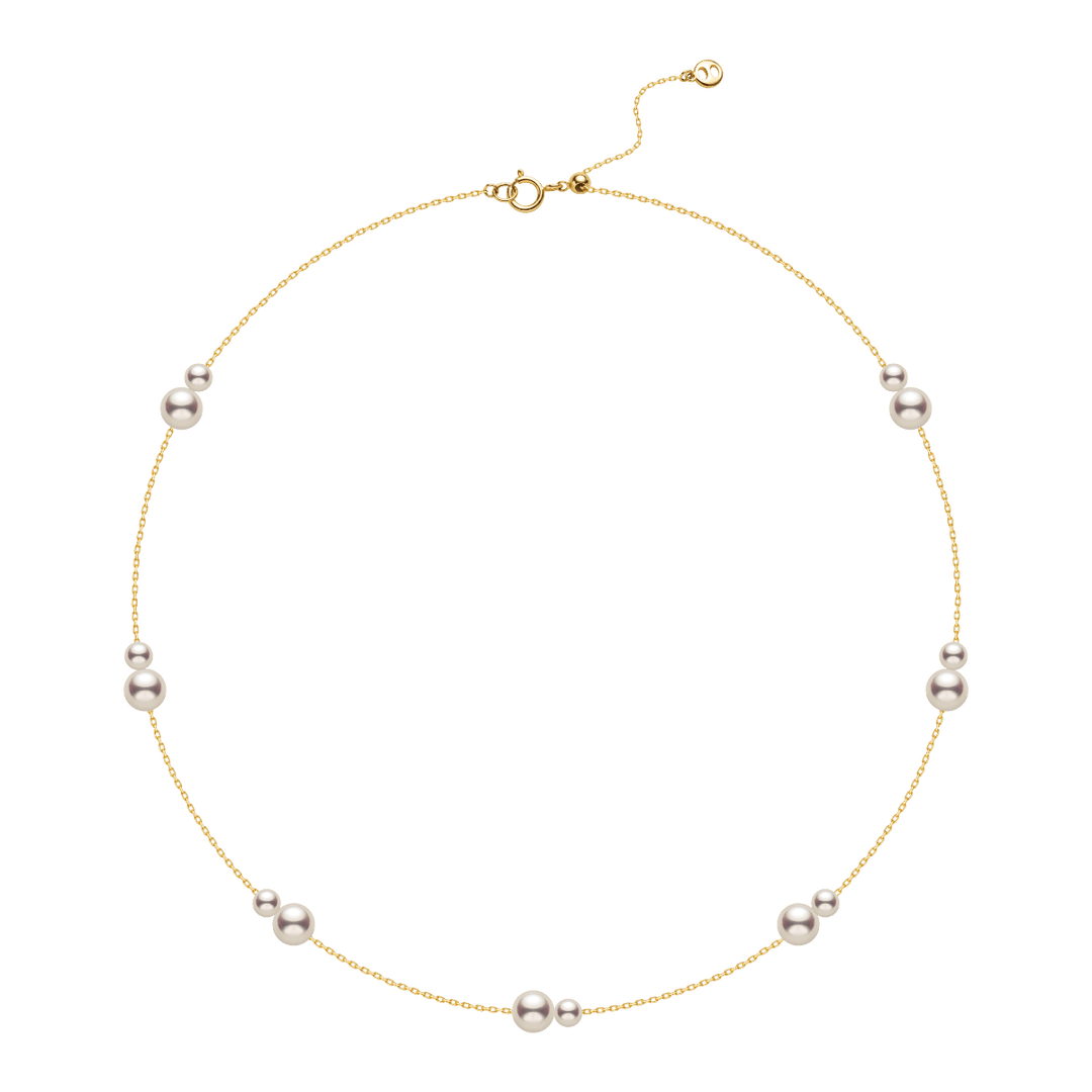 Freshwater Pearls 14K Gold Tiny & Grand Necklace - HELAS Jewelry