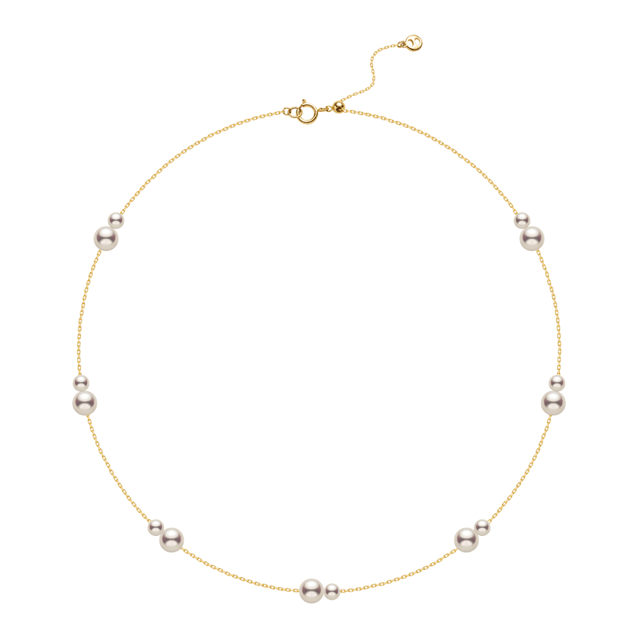 Freshwater Pearls 14K Gold Tiny & Grand Necklace - HELAS Jewelry