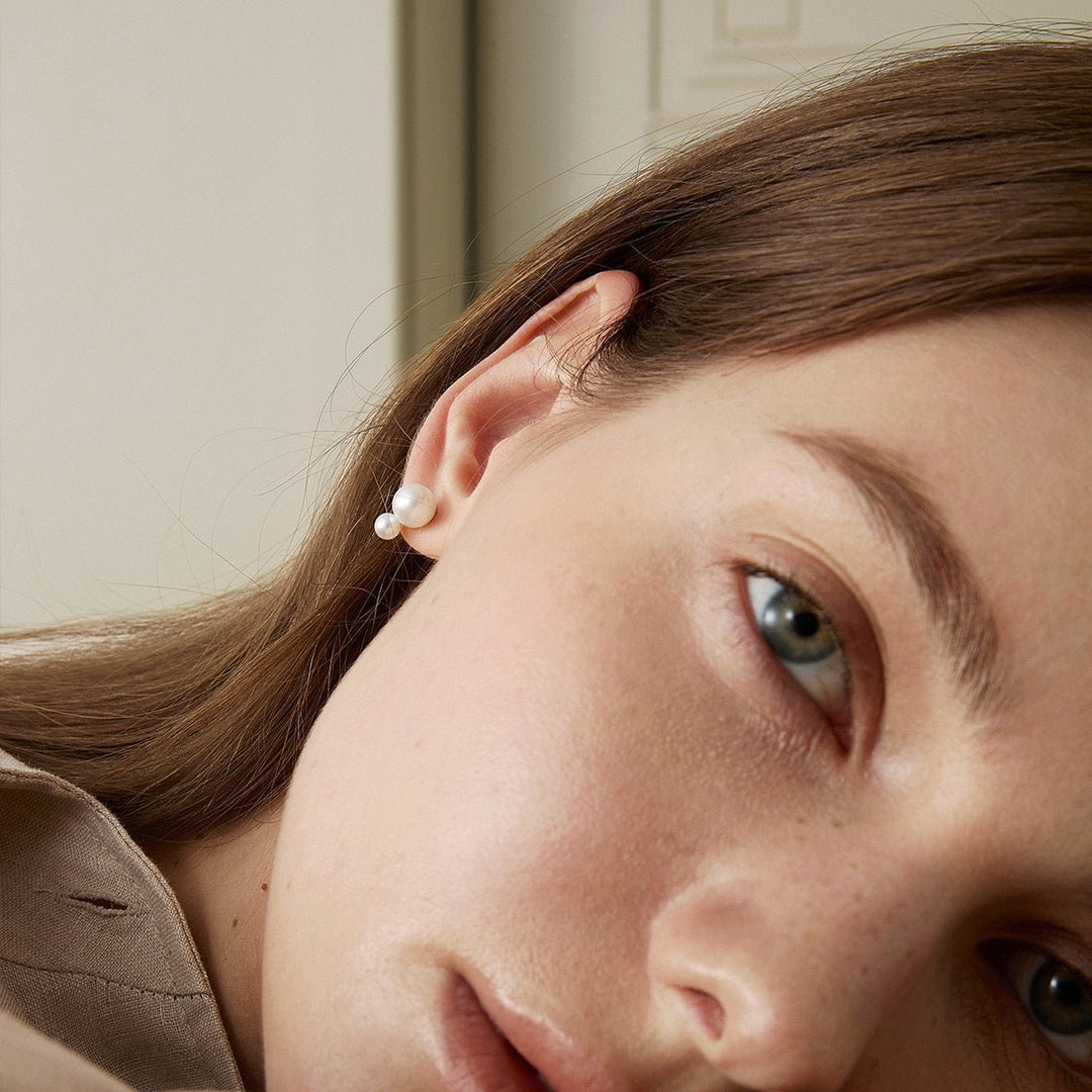 Freshwater Pearls 14K Gold Tiny & Grand Studs Earrings - HELAS Jewelry