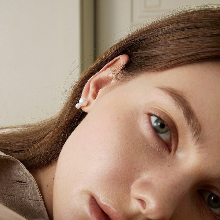 Freshwater Pearls 14K Gold Tiny & Grand Studs Earrings - HELAS Jewelry
