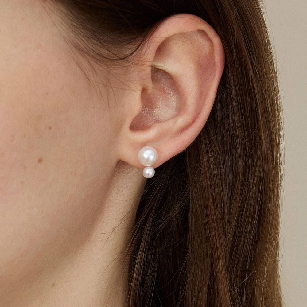 Freshwater Pearls 14K Gold Tiny & Grand Studs Earrings - HELAS Jewelry