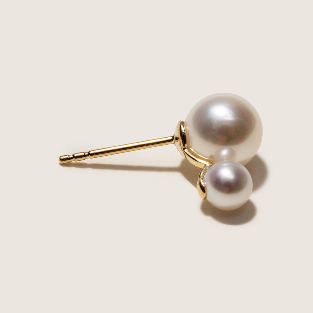 Freshwater Pearls 14K Gold Tiny & Grand Studs Earrings - HELAS Jewelry