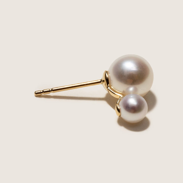 Freshwater Pearls 14K Gold Tiny & Grand Studs Earrings - HELAS Jewelry