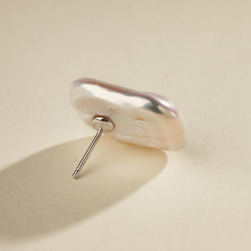 Freshwater Pearls 925 Sterling Silver Square Shape Studs Earrings - HELAS Jewelry