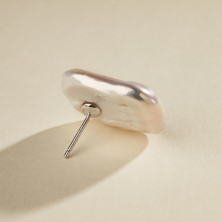 Freshwater Pearls 925 Sterling Silver Square Shape Studs Earrings - HELAS Jewelry