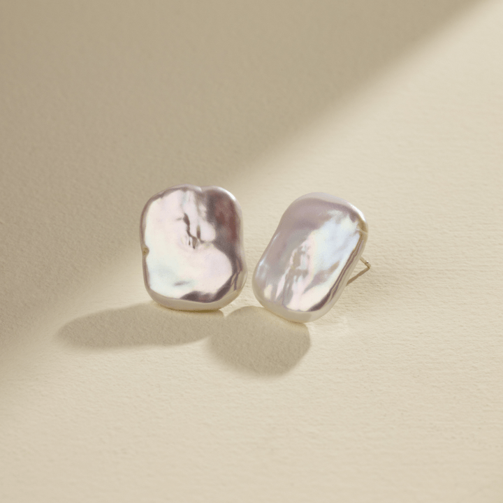 Freshwater Pearls 925 Sterling Silver Square Shape Studs Earrings - HELAS Jewelry