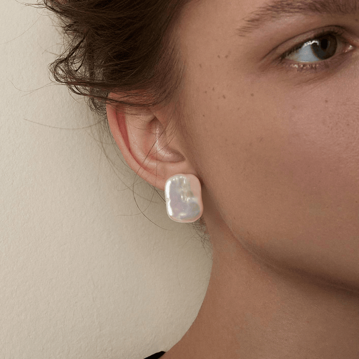 Freshwater Pearls 925 Sterling Silver Square Shape Studs Earrings - HELAS Jewelry