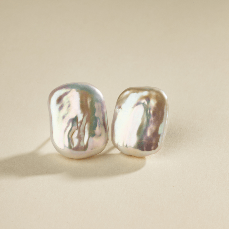 Freshwater Pearls 925 Sterling Silver Square Shape Studs Earrings - HELAS Jewelry