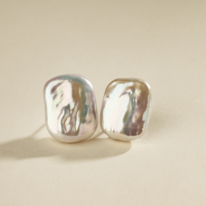 Freshwater Pearls 925 Sterling Silver Square Shape Studs Earrings - HELAS Jewelry