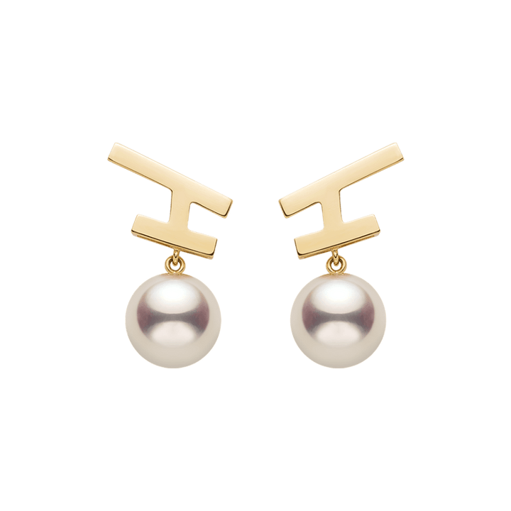 Akoya Pearl 18K Gold Fashion Flying Earrings - HELAS Jewelry