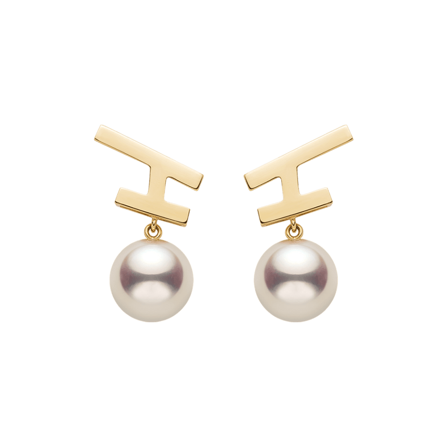 Akoya Pearl 18K Gold Fashion Flying Earrings - HELAS Jewelry