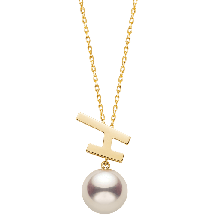 Akoya Pearl 18K Gold Fashion Flying Pendant Necklace - HELAS Jewelry