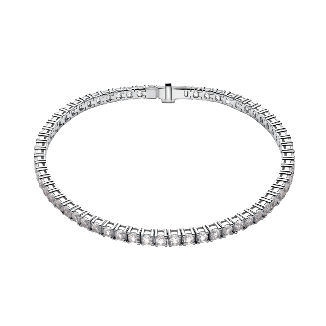 925 Sterling Silver Lab-Grown White Sapphire Tennis Bracelet